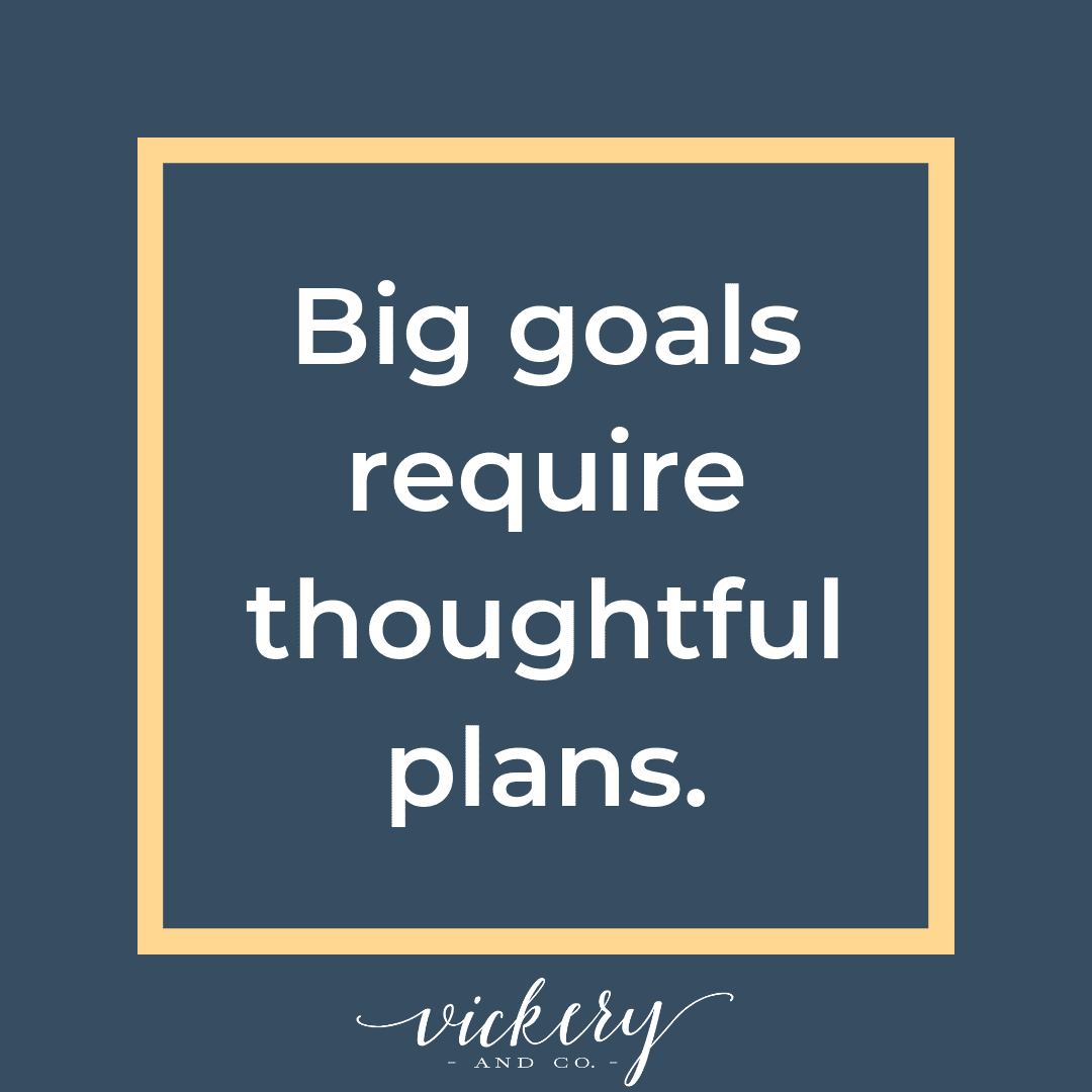 Big goals require thoughtful plans. Make the most of your time.